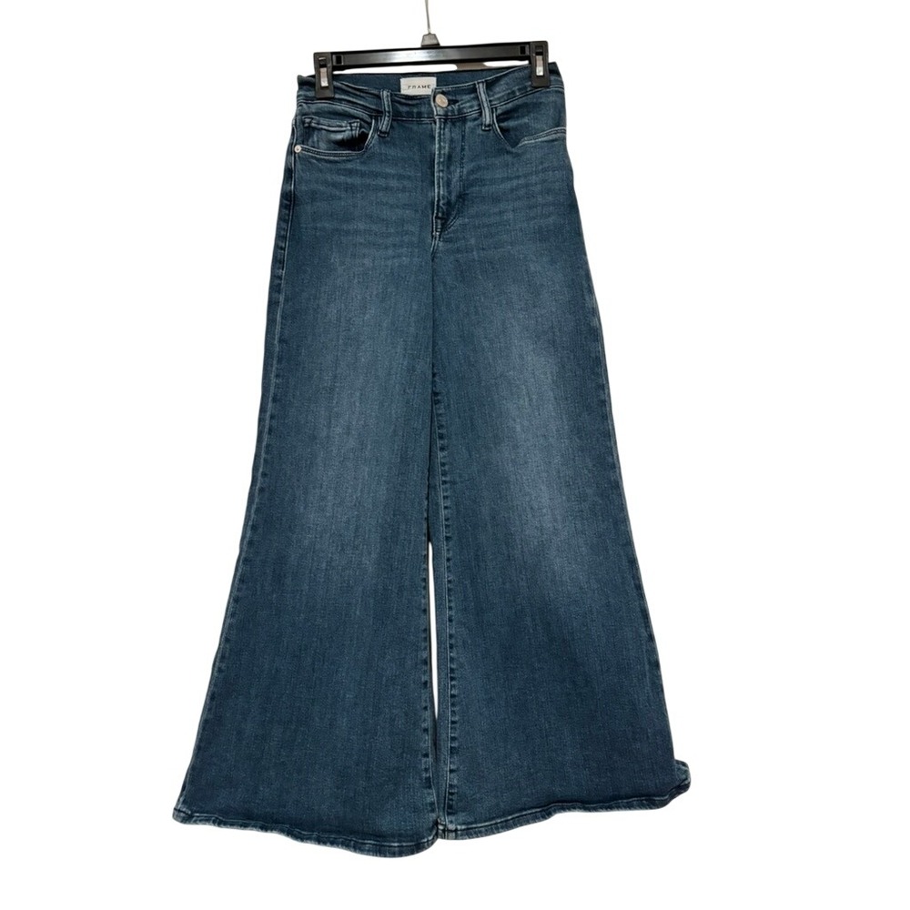 Frame women's jeans sz 27 mid rise very wide leg stretch P
